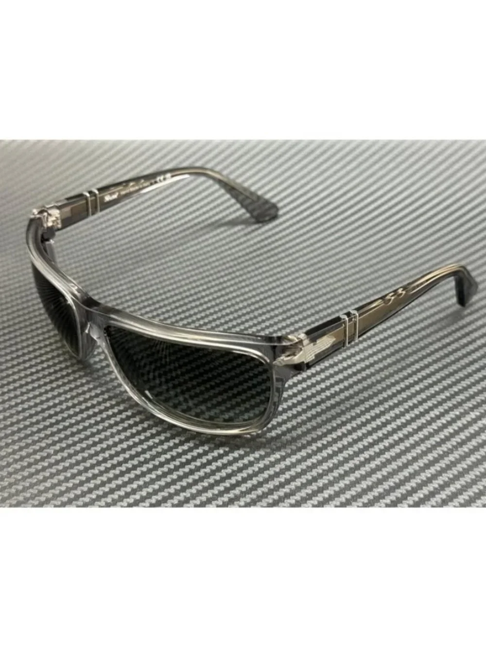 New Persol Men Transparent Grey Gradient Sunglasses 63-14-135